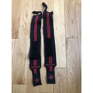 Harbinger Wrist Wraps w/ Thumb Loop‎ Powerlifting Weightlifting Bodybuilding Blk